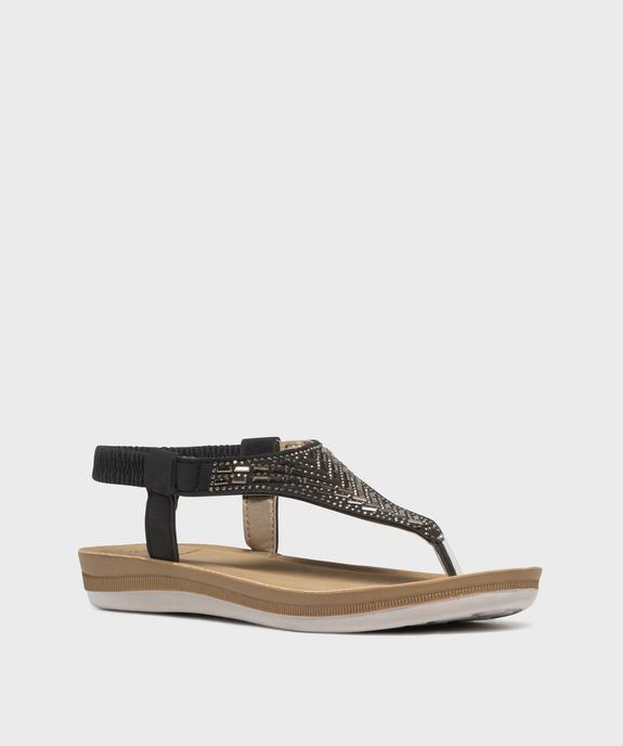 Sandales à entredoigt avec strass femme - Emilia Rosa vue2 - EMILIA ROSA - GEMO