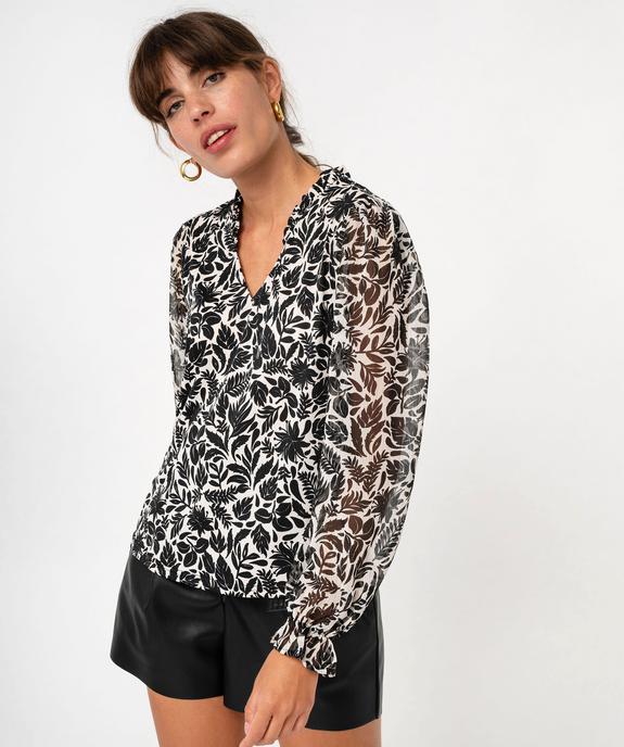 Blouse manches longues fluide imprimée fleurie femme - GEMO(FEMME PAP) Blouse manches longues fluide imprimée fleurie femme vue5 - GEMO(FEMME PAP) - GEMO