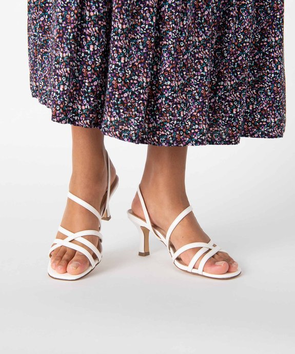 Sandales femme à talon et fines brides vernies vue1 - GEMO(URBAIN) - GEMO