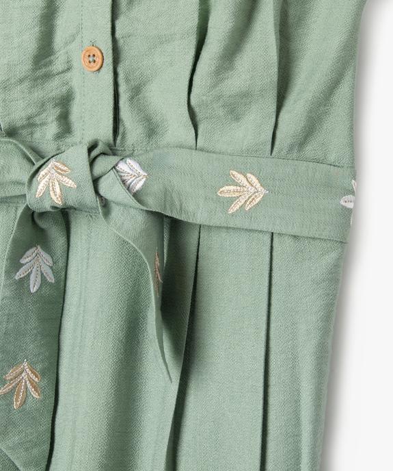 Combinaison longue en viscose à ceinture brodée fille vue2 - GEMO 4G FILLE - GEMO