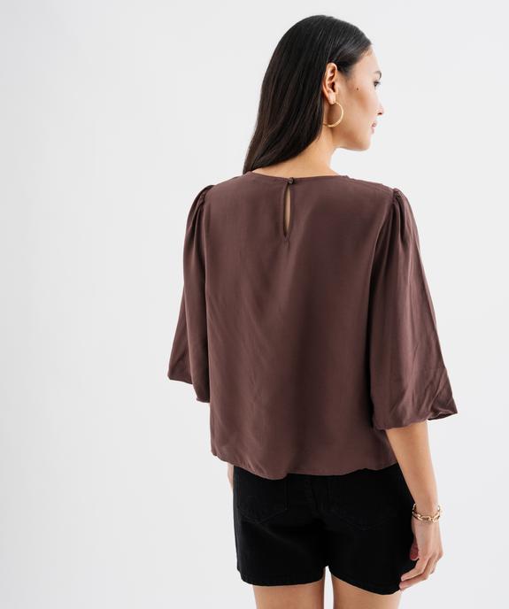 Blouse manches 3/4 avec empiècement brodé femme vue4 - GEMO(FEMME PAP) - GEMO