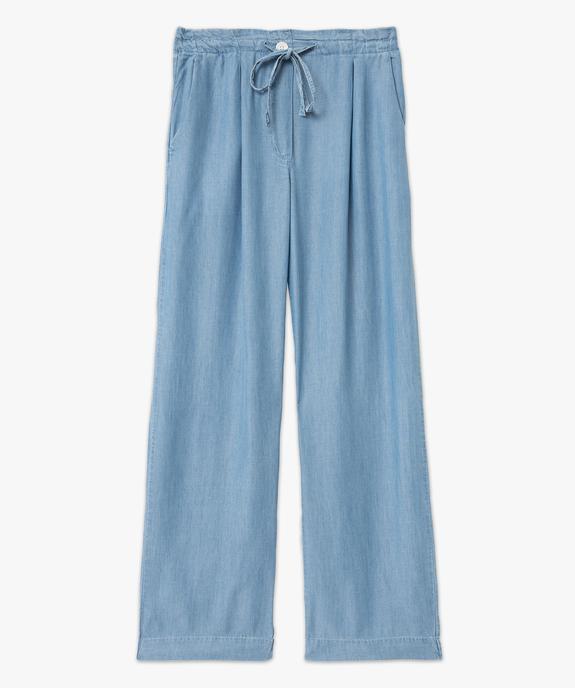 Pantalon large et fluide en Lyocell femme vue4 - GEMO 4G FEMME - GEMO