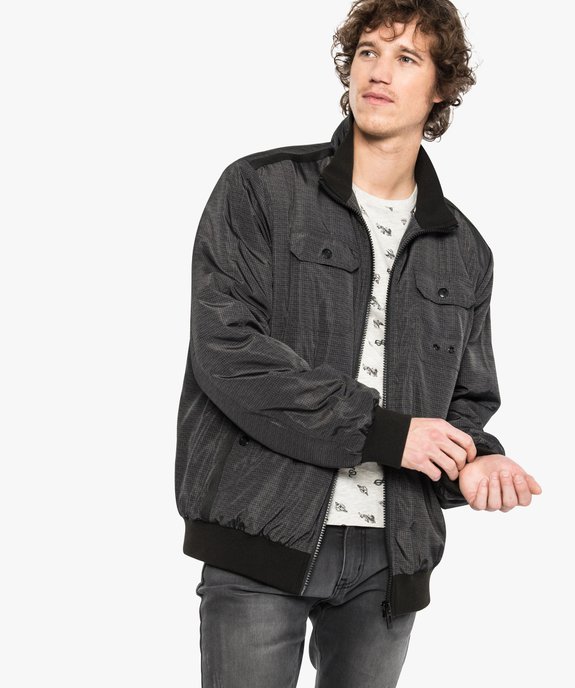 Blouson en toile avec petits motifs  vue1 - GEMO (HOMME) - GEMO