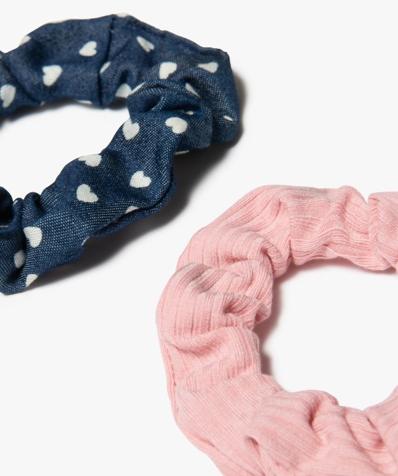 Chouchous pour les cheveux fille unis et imprimés (lot de 2) vue2 - GEMO (ACCESS) - GEMO