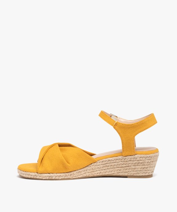 Sandales fille compensées dessus drapé en tissu vue3 - GEMO (ENFANT) - GEMO