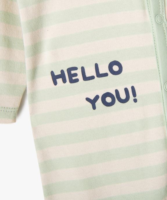 Pyjama en coton ouvert devant à rayures bébé garçon vue3 - GEMO 4G BEBE - GEMO