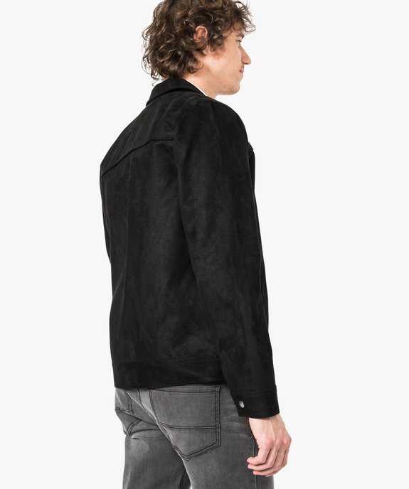 Blouson uni aspect nubuck vue3 - GEMO (HOMME) - GEMO