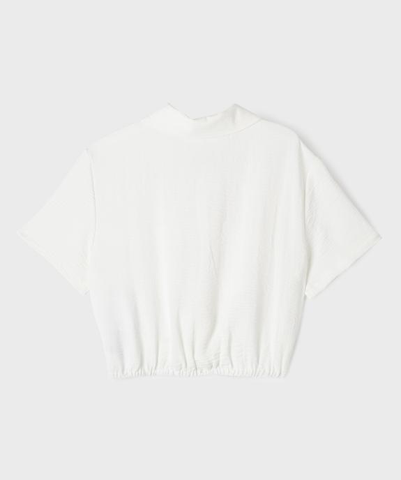 Chemise manches courtes coupe courte en crêpe froissé fille vue3 - GEMO 4G FILLE - GEMO