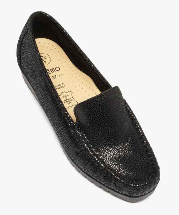 Mocassins confort femme à semelle crantée et dessus cuir  vue5 - GEMO (CONFORT) - GEMO