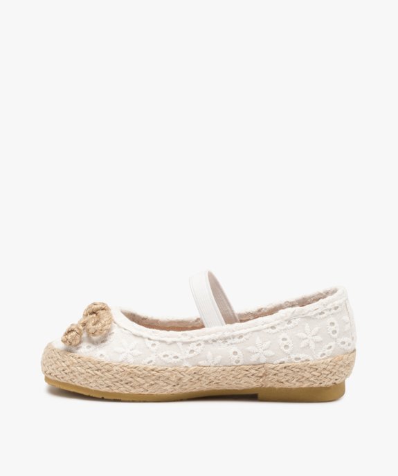 Ballerines fille unies en dentelle avec bride élastiquée vue3 - GEMO (ENFANT) - GEMO