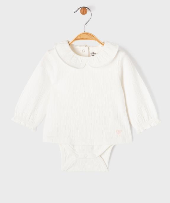 Body manches longues avec tee-shirt superposé bébé fille vue1 - GEMO 4G BEBE - GEMO
