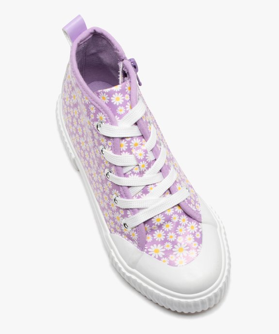 Baskets fille mid-cut à motifs avec zip et à semelle épaisse vue5 - PREMIER PRIX BY GEMO - GEMO