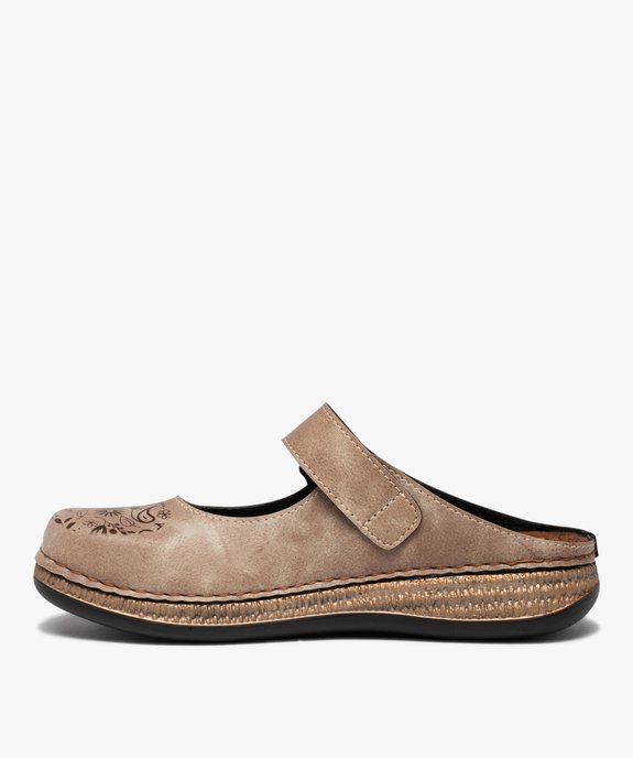 Mules confort femme style sabot à bride scratch ajustable vue3 - G'FLEX - GEMO
