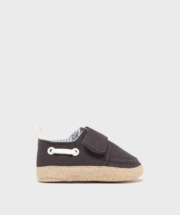 Chaussons de naissance en toile look chaussures bateau bébé vue1 - LITTLE LOVE GEMO FOR GOOD - GEMO