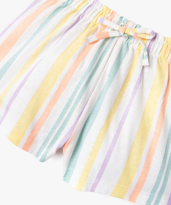 Ensemble 2 pièces short et débardeur imprimés bébé fille vue3 - GEMO 4G BEBE - GEMO