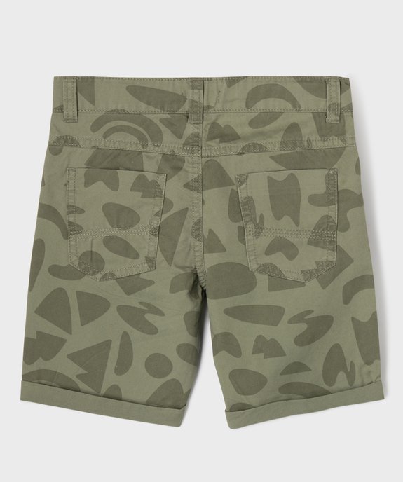 Bermuda en coton twill imprimé à revers garçon vue3 - GEMO 4G GARCON - GEMO