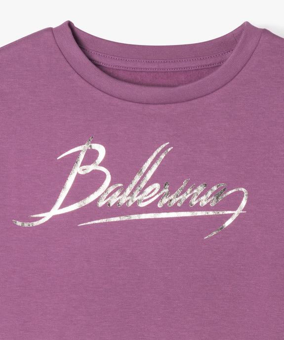 Sweat cropped imprimé brillant devant et dos fille vue3 - GEMO (ENFANT) - GEMO