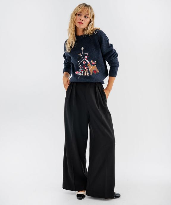 Pull de Noël avec motifs chiens brodés femme vue5 - GEMO(FEMME PAP) - GEMO