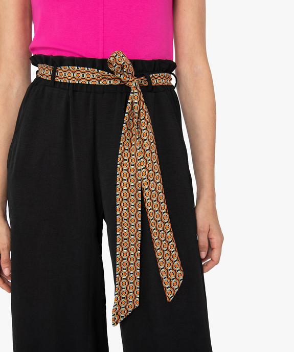 Pantalon en maille fluide avec ceinture imprimée femme vue2 - GEMO(FEMME PAP) - GEMO