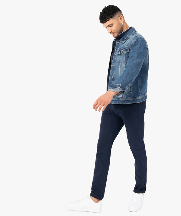 Pantalon homme chino stretch en maille piquée vue5 - GEMO (HOMME) - GEMO