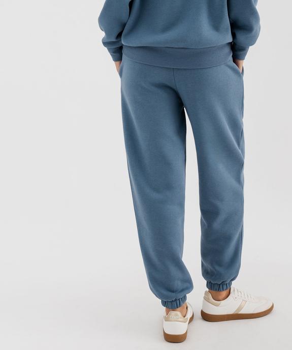 Pantalon de jogging en molleton uni à taille élastiquée femme vue3 - GEMO 4G FEMME - GEMO