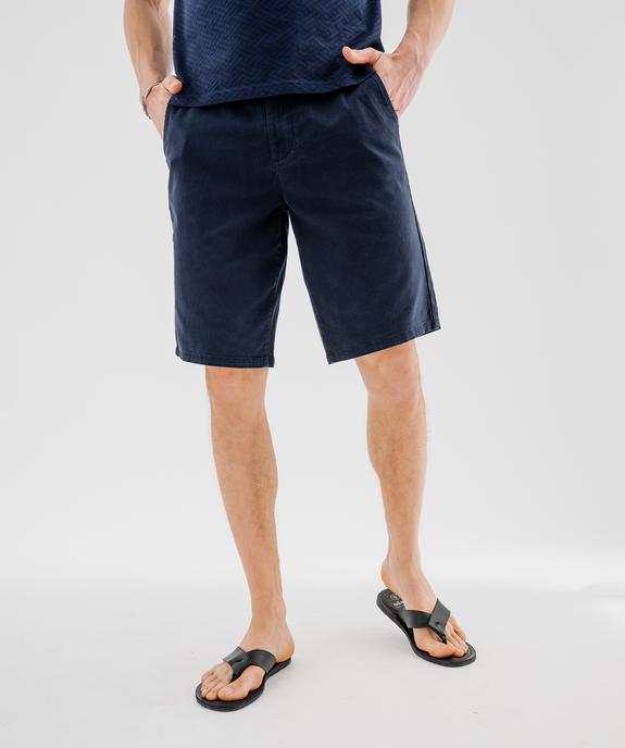 Bermuda chino coupe regular en coton stretch homme vue1 - GEMO 4G HOMME - GEMO