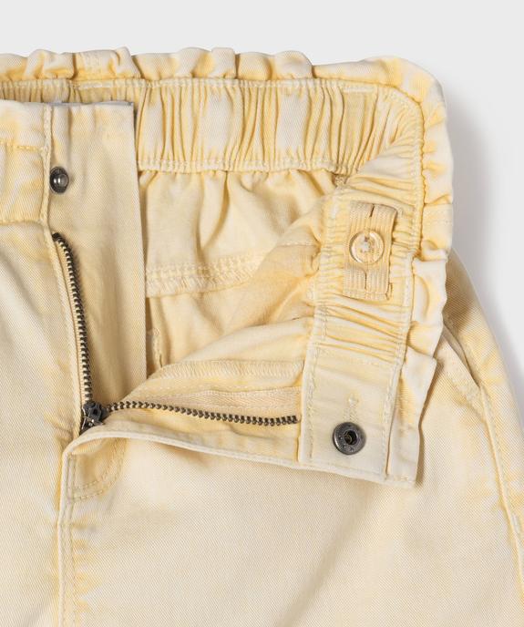 Short en toile taille haute avec ceinture élastique fille vue3 - GEMO 4G FILLE - GEMO