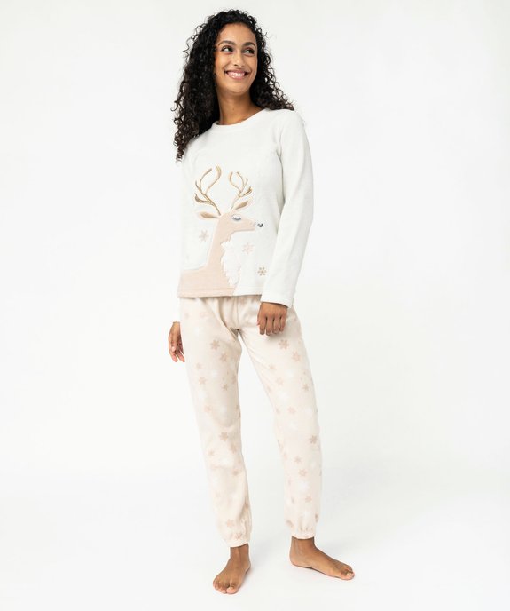 Pyjama doux spécial Noël femme vue3 - GEMO(HOMWR FEM) - GEMO