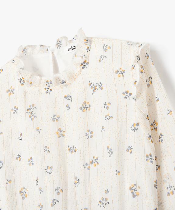Robe à manches longues en voile imprimé fille vue2 - GEMO (ENFANT) - GEMO