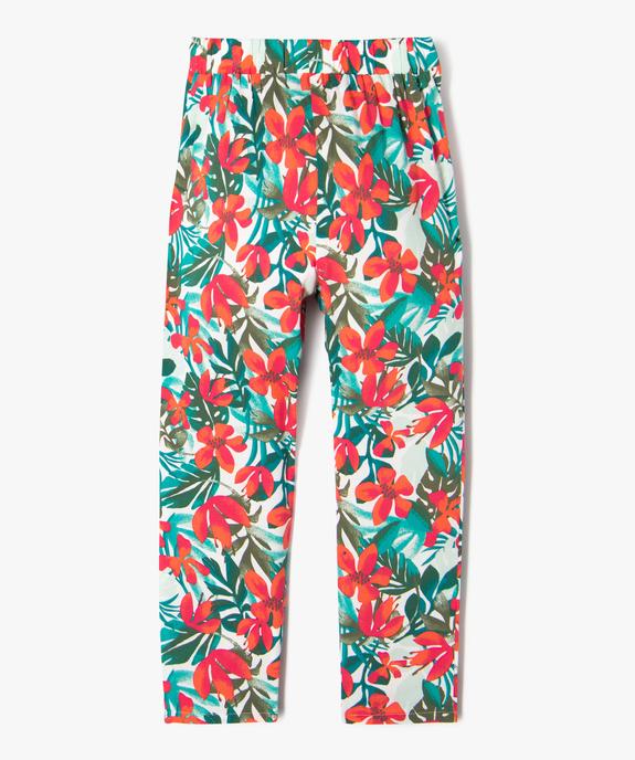 Pantalon fluide imprimé fleuri fille vue3 - GEMO 4G FILLE - GEMO