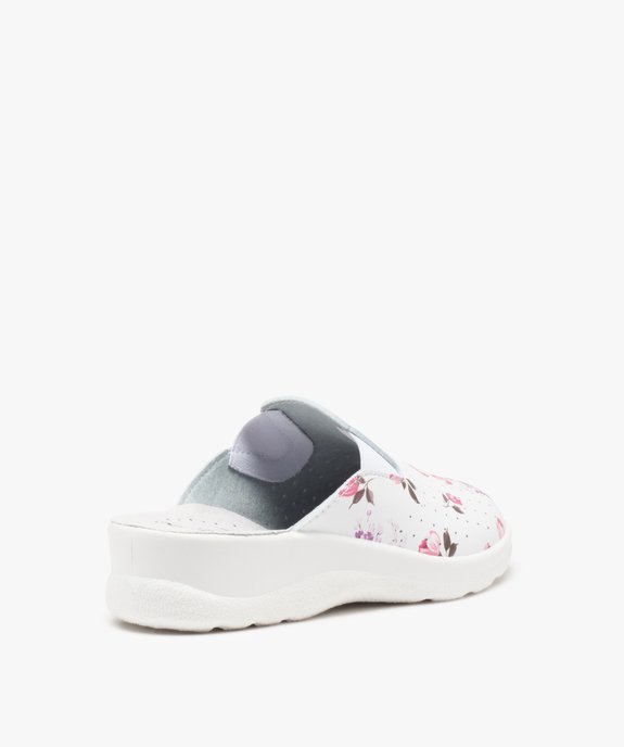 Sabot confort femme à talon compensé dessus imprimé vue4 - GEMO (CONFORT) - GEMO