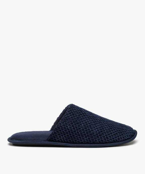 Chaussons homme mules unies en maille de velours  vue1 - GEMO(HOMWR HOM) - GEMO