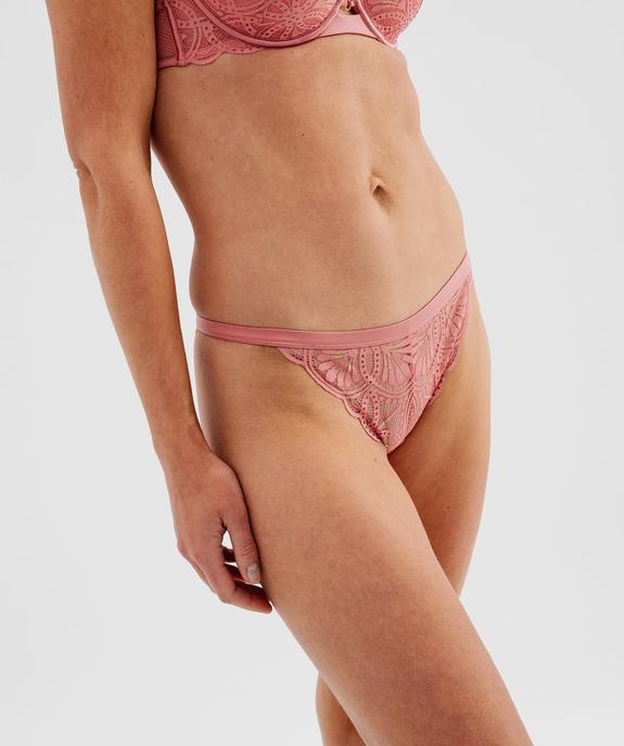 Tanga en dentelle scintillante et satin femme vue1 - GEMO(HOMWR FEM) - GEMO