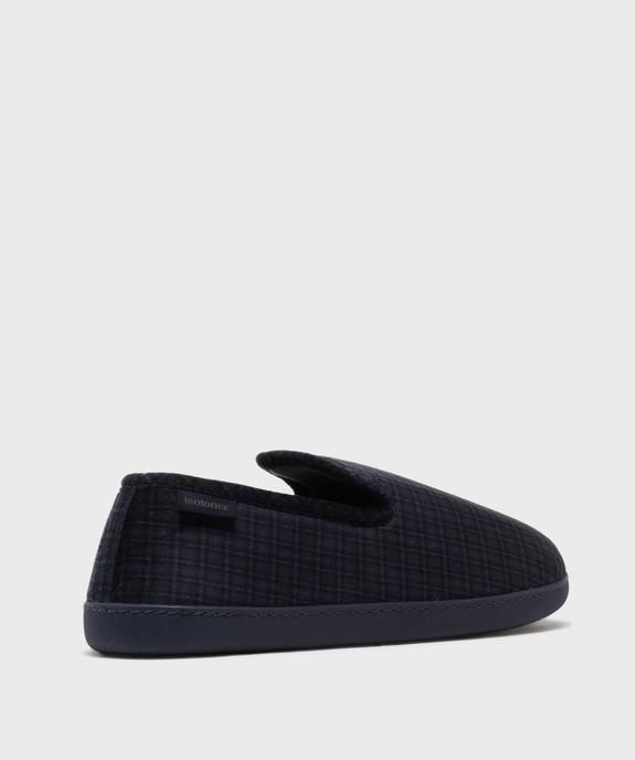 Chaussons enveloppants en velours à carreaux homme - Isotoner vue4 - ISOTONER - GEMO