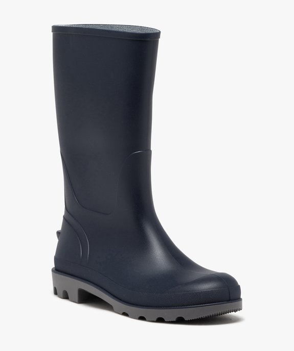 Bottes de pluie homme unies à semelle crantée avec cran de déchaussage  vue2 - GEMO (EQUIPT) - GEMO