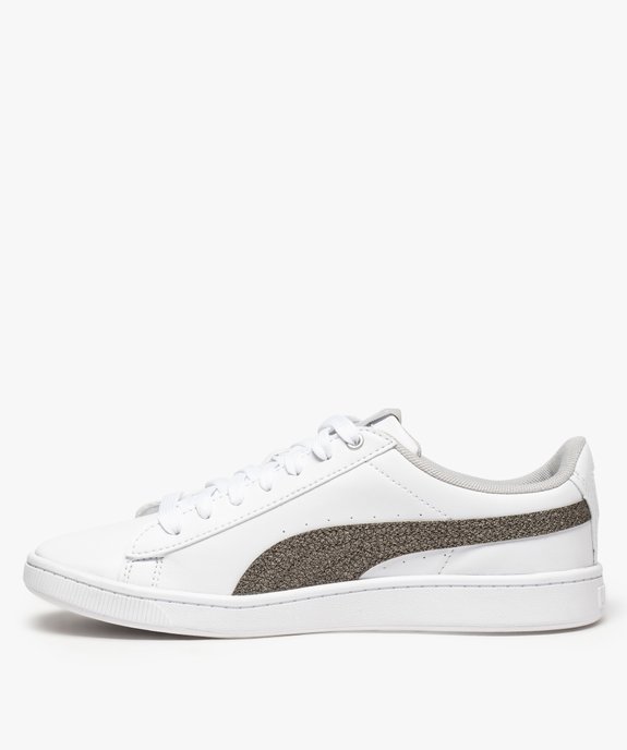 Baskets femme avec bandes pailletées sur les côtés vue3 - PUMA - GEMO