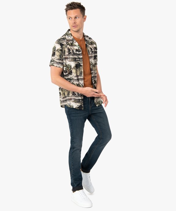 Chemise homme à manches courtes motif animaux de la savane vue5 - GEMO (HOMME) - GEMO