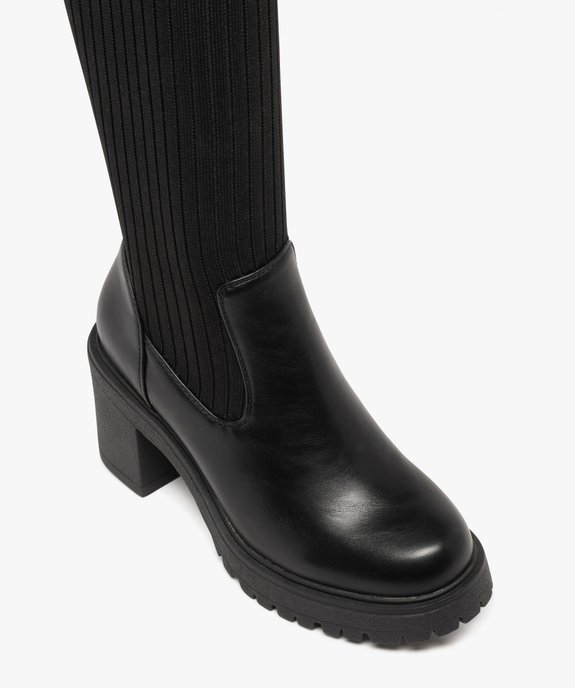 Bottes à semelle crantée avec tige chaussette femme vue5 - 5 MILES - GEMO