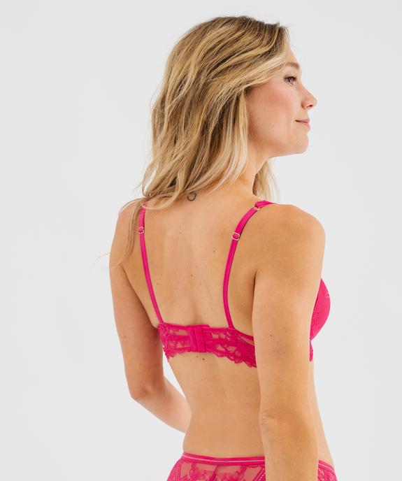 Soutien-gorge triangle en dentelle avec coques amovibles vue2 - GEMO(HOMWR FEM) - GEMO
