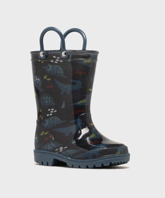 Bottes de pluie à motifs dinosaures à anses garçon - 5 Miles vue2 - 5 MILES - GEMO