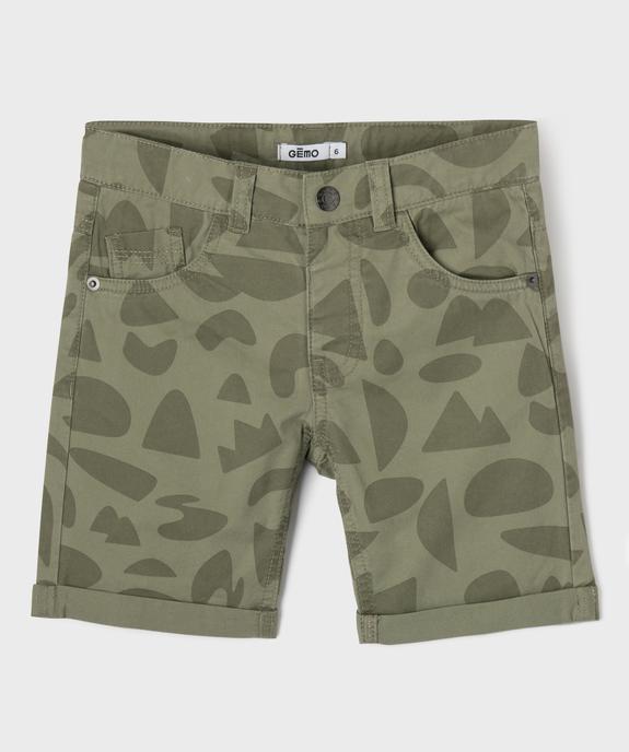 Bermuda en coton twill imprimé à revers garçon vue1 - GEMO 4G GARCON - GEMO