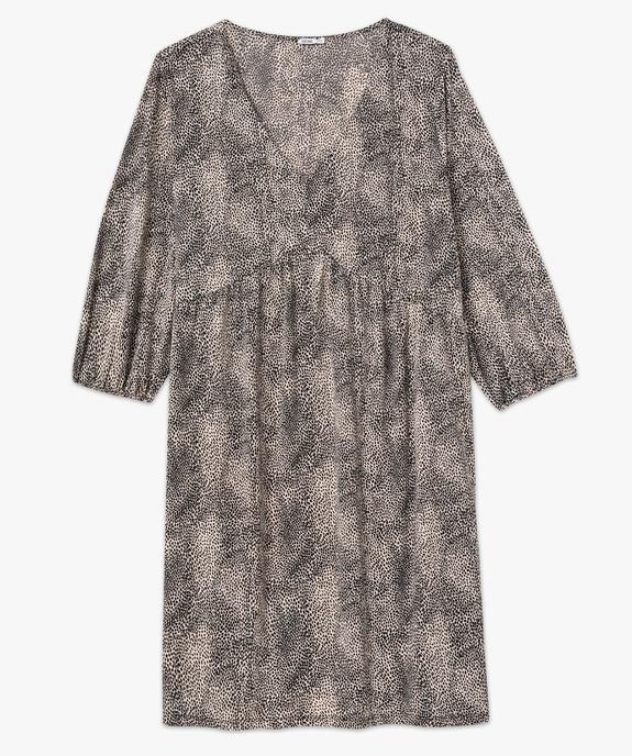 Robe manches 3/4 en maille fluide imprimée femme grande taille vue4 - GEMO (G TAILLE) - GEMO