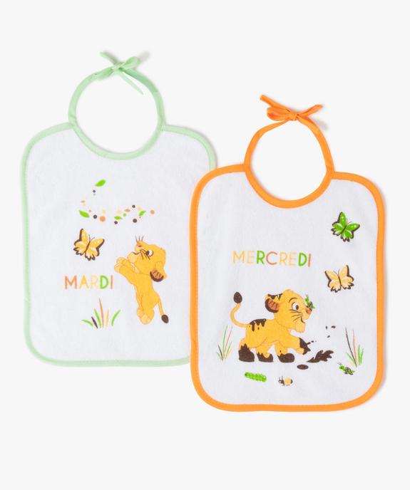 Bavoir bébé semainier en éponge imprimé Le Roi Lion - Disney (lot de 7) vue2 - DISNEY BABY - GEMO