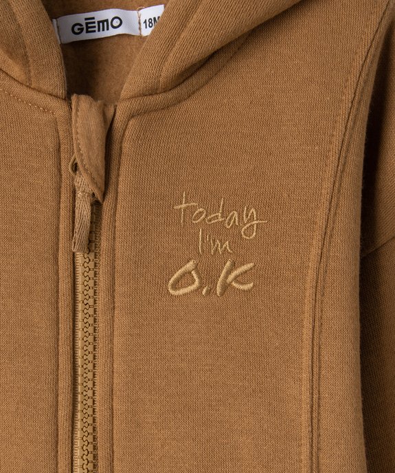 Sweat zippé molletonné à capuche bébé garçon vue2 - GEMO(BEBE DEBT) - GEMO