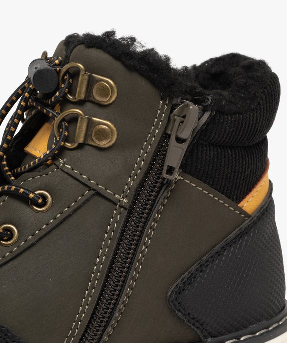 Boots doublés sherpa à lacets élastiques style montagne garçon - Gepy vue6 - FRIENDLY GEPY - GEMO