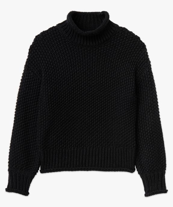 Pull à col montant en maille fantaisie femme vue4 - GEMO(FEMME PAP) - GEMO
