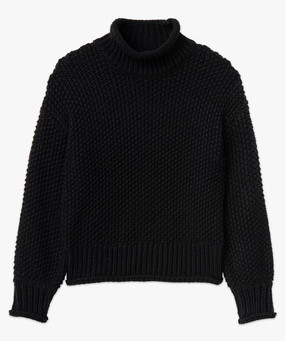 Pull à col montant en maille fantaisie femme vue4 - GEMO(FEMME PAP) - GEMO