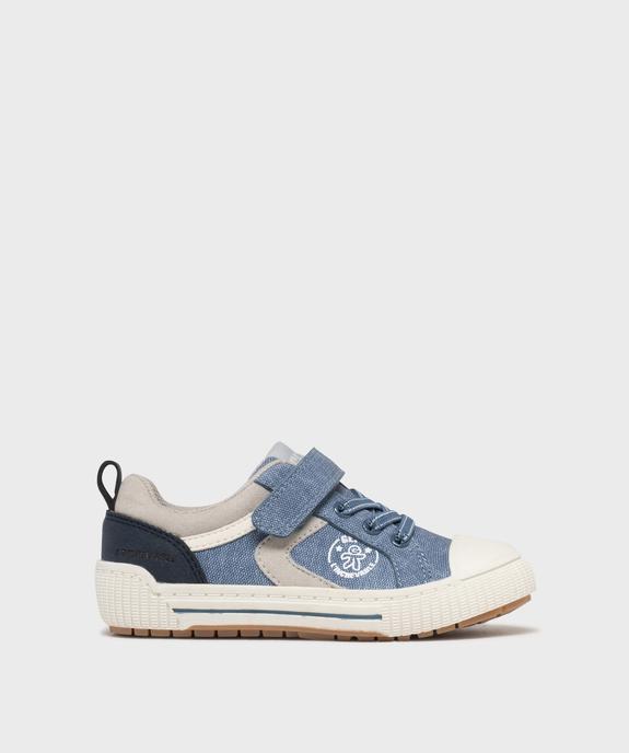 Baskets à scratch aspect toile denim garçon - Gepy vue1 - GEPY - GEMO