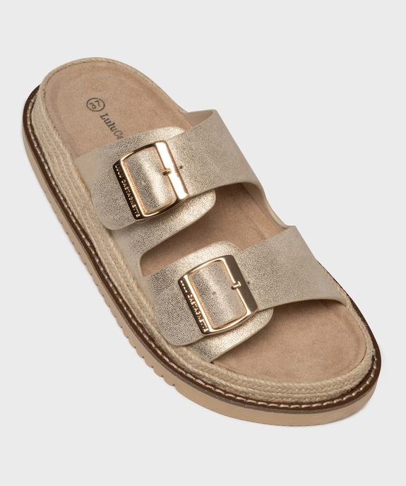 Mules à petit talon compensé et larges brides brillantes femme - LuluCastagnette vue5 - LULUCASTAGNETTE - GEMO