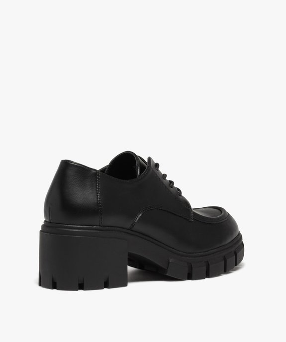 Derbies femme à talon large et semelle crantée vue4 - GEMO(URBAIN) - GEMO